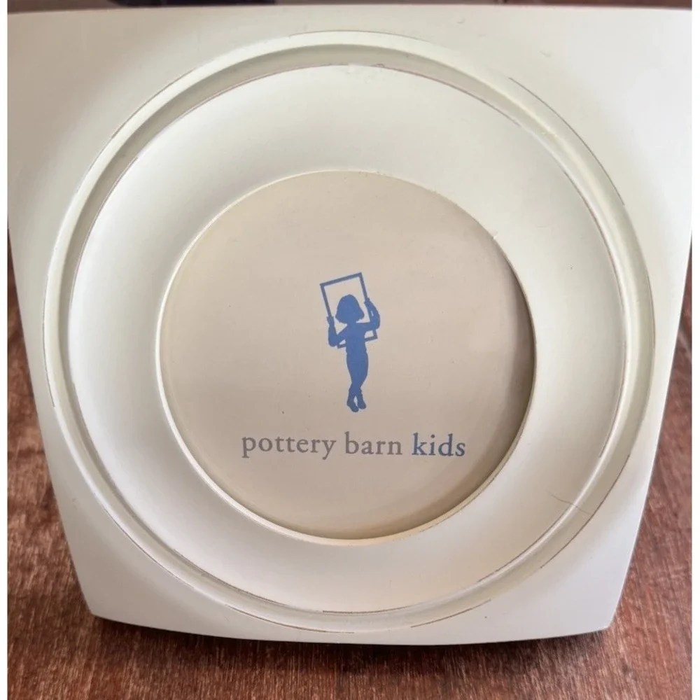 Pottery Barn Kids Picture Frame square shape,  curricular opening for pic. white